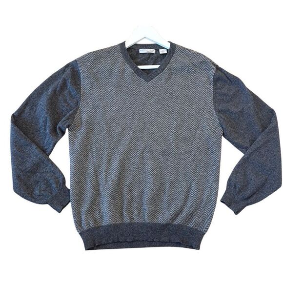 American Blue 100% pure cashmere houndstooth sweater M - Picture 1 of 10
